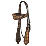 Hilason Western Horse Basket Hand Tooled American Leather Headstall Brown