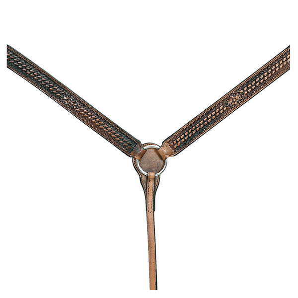 HILASON Western Horse Genuine American Leather Headstall and Breast Collar Set Brown - Uhorse