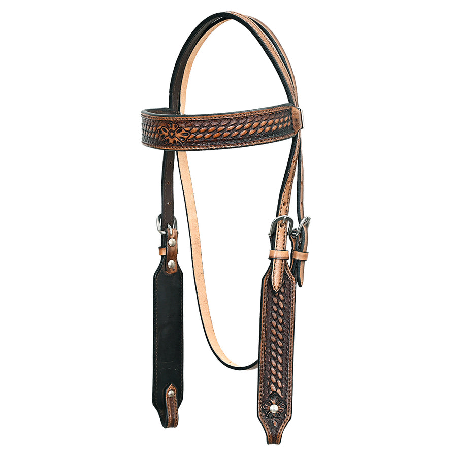 HILASON Western Horse Genuine American Leather Headstall Brown - Uhorse