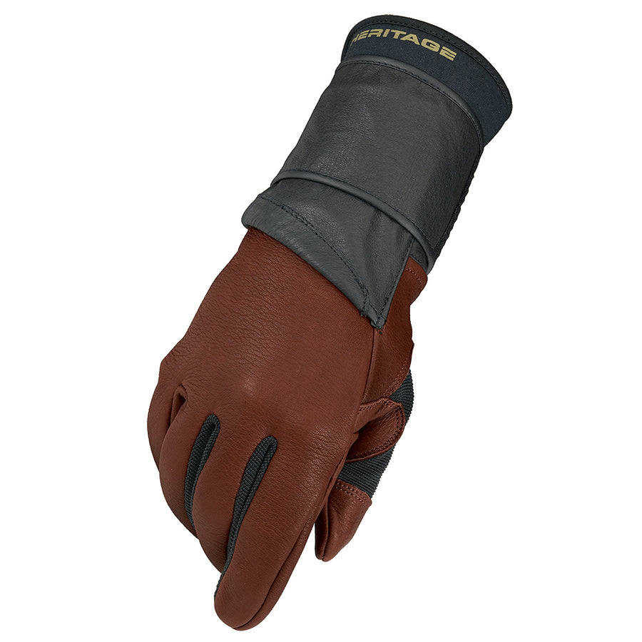 10 Size Heritage Pro 80 Bull Stretchable Riding Gloves Brown With by Hilason – Cowboy and equestrian accessories