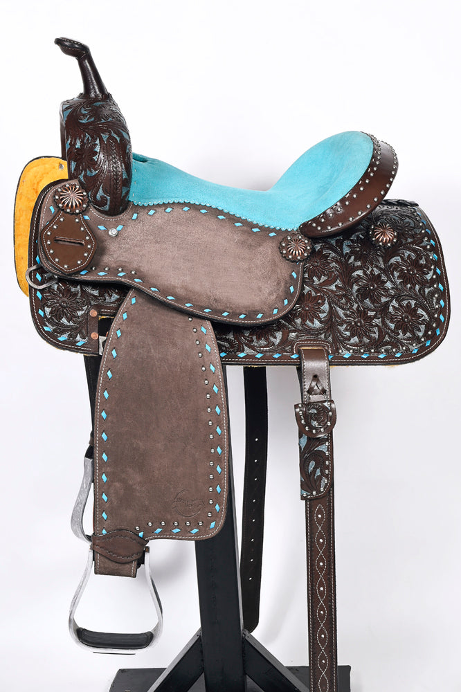 Comfytack By HILASON Western Leather Horse Barrel Racing Trail Saddle Tack Set Hand Tooled