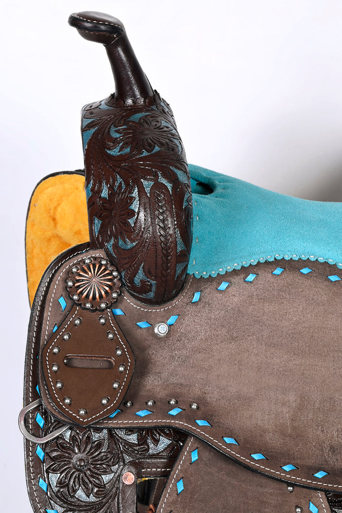 Comfytack By HILASON Western Leather Horse Barrel Racing Trail Saddle Tack Set Hand Tooled