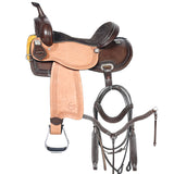 17 In W. H. Barrel Racing Trail Saddle Tk. Set Genuine Leather – by Hilason – Cowboy and equestrian accessories