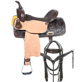 Comfytack Western Horse Barrel Racing Trail Saddle Tack Set Genuine Leather