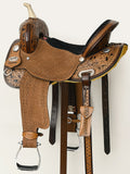 Comfytack Western Horse Barrel Racing Trail Pleasure  American Leather Saddle Tack Set With Reins Dark Brown