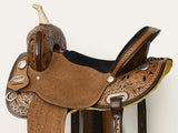 Comfytack Western Horse Barrel Racing Trail Pleasure  American Leather Saddle Tack Set With Reins Dark Brown