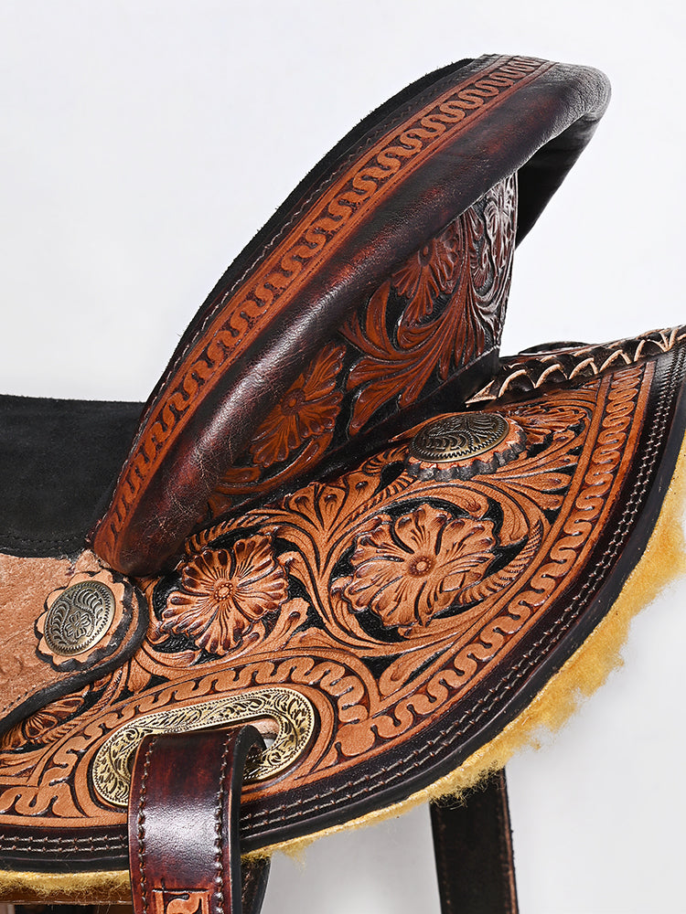 Comfytack Western Saddle Leather Trail Horse Tack Set Dark Brown | Western Saddle | Saddle for Horses | Horse  Tack Set