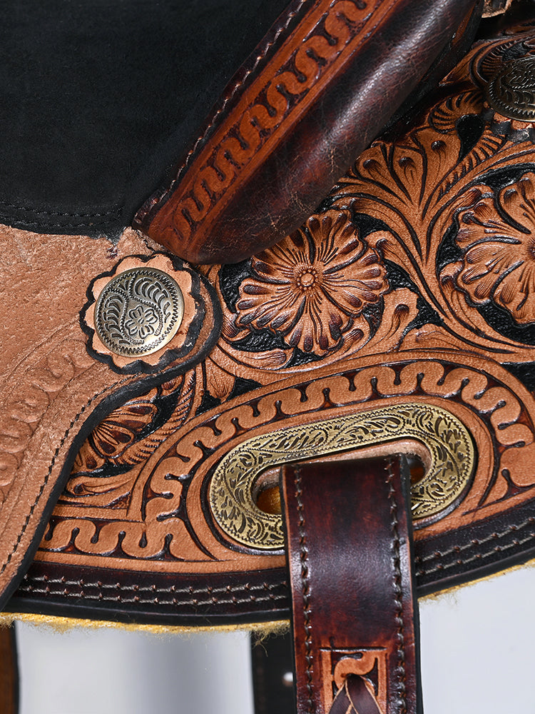 Comfytack Western Saddle Leather Trail Horse Tack Set Dark Brown | Western Saddle | Saddle for Horses | Horse  Tack Set