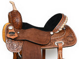 Comfytack Western Horse Barrel Racing Trail Pleasure  American Leather Saddle Tack Set With Reins Brown