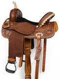 Comfytack Western Horse Barrel Racing Trail Pleasure  American Leather Saddle Tack Set With Reins Brown