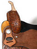 Comfytack Western Horse Barrel Racing Trail Pleasure  American Leather Saddle Tack Set With Reins Brown