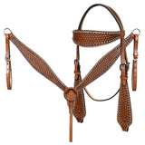 Comfytack Western Horse Barrel Racing Trail Pleasure  American Leather Saddle Tack Set With Reins Brown