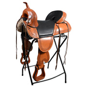 17 In HILASON Western Horse Treeless Trail Barrel Saddle American Leather Tan