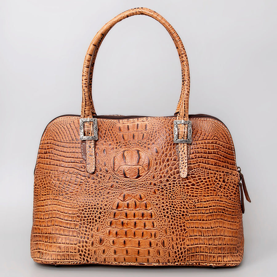 American Darling Tote Crocodile Embossed Genuine Leather Western Women Bag Handbag Purse | Travel Bags College Casual