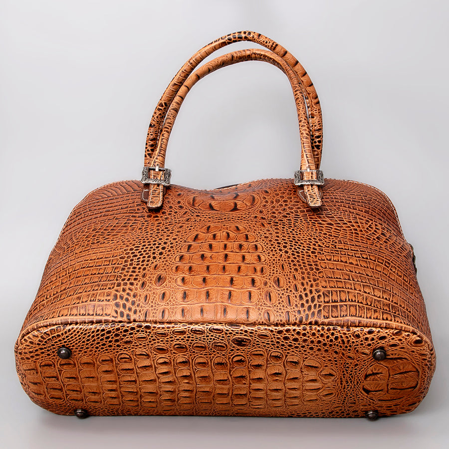 American Darling Tote Crocodile Embossed Genuine Leather Western Women Bag Handbag Purse | Travel Bags College Casual