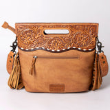 American Darling Clutch Hand Tooled Saddle Blanket Fabric Genuine Leather Western Women Bag Handbag Purse | Purses for Cute