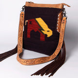 American Darling Saddle Blanket Genuine Leather Women Bag Western Handbag Purse