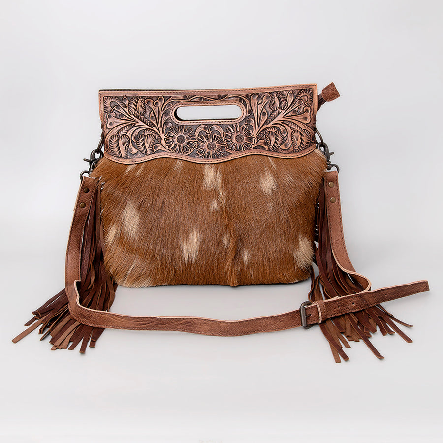 American Darling Clutch Hand Tooled Saddle Blanket Fabric Genuine Leather Western Women Bag Handbag Purse | Purses for Cute