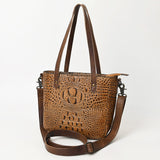 American Darling Tote Crocodile Embossed Genuine Leather Women Bag Western Handbag Purse