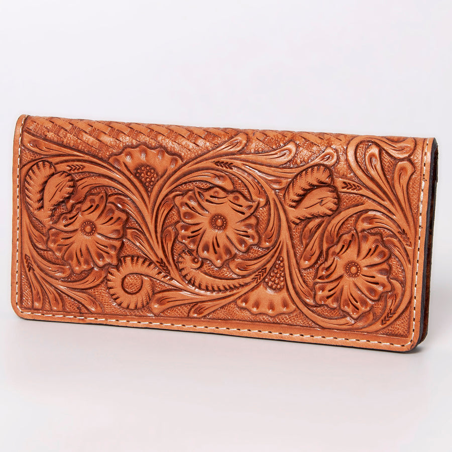 American Darling Hand Tooled Leather Floral Western Clutch Bag - Uhorse