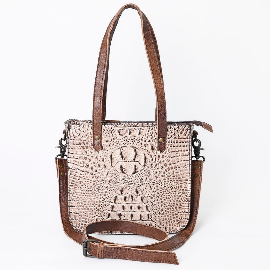 American Darling Tote Bag Crocodile Embossed Genuine Leather Western Handbag for Women Handcrafted Shoulder Bag