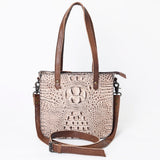 American Darling Tote Crocodile Embossed Genuine Leather Women Bag Western Handbag Purse