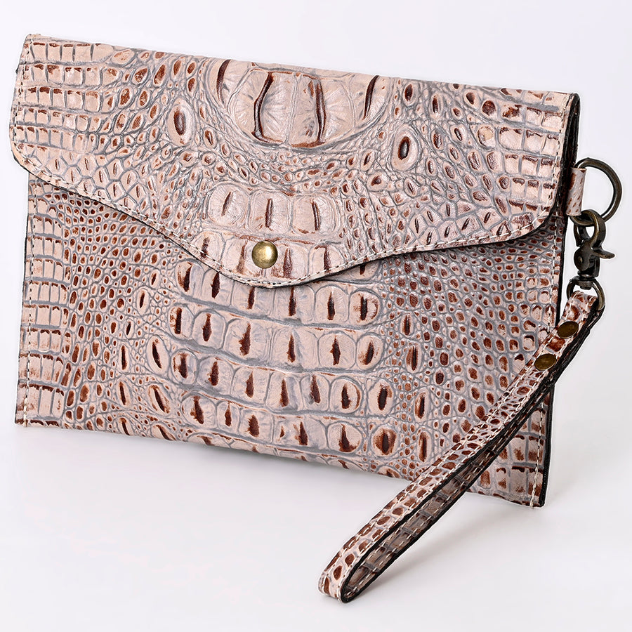 American Darling Crocodile Embossed Western Leather Coin purse - Uhorse