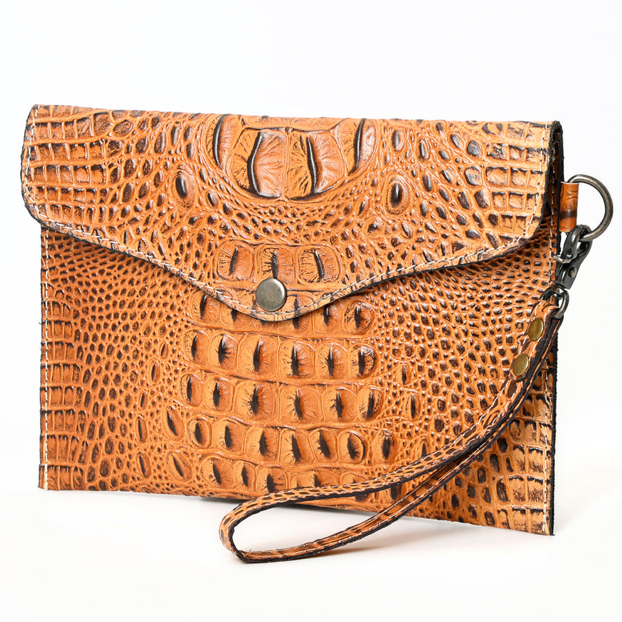 American Darling Crocodile Embossed Western Leather Coin purse - Uhorse
