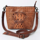 American Darling Crocodile Embossed Genuine Leather Women Bag Western Handbag Purse