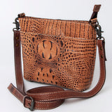 American Darling Crocodile Embossed Western Leather Cross body Bag - Uhorse
