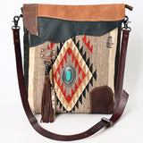 American Darling ADBG1055 Crossbody Saddle Blanket Genuine Leather Women Bag Western Handbag Purse