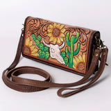 American Darling Organiser Hand Tooled Genuine Leather Women Bag Western Handbag Purse