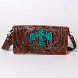 American Darling Organiser Hand Tooled Genuine Leather Women Bag Western Handbag Purse