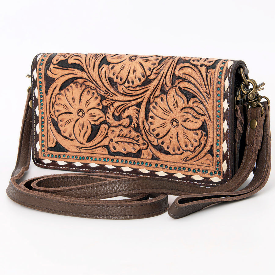 ADBGM169U American Darling Hand Tooled Genuine Leather Women Bag W. by Hilason – Cowboy and equestrian accessories