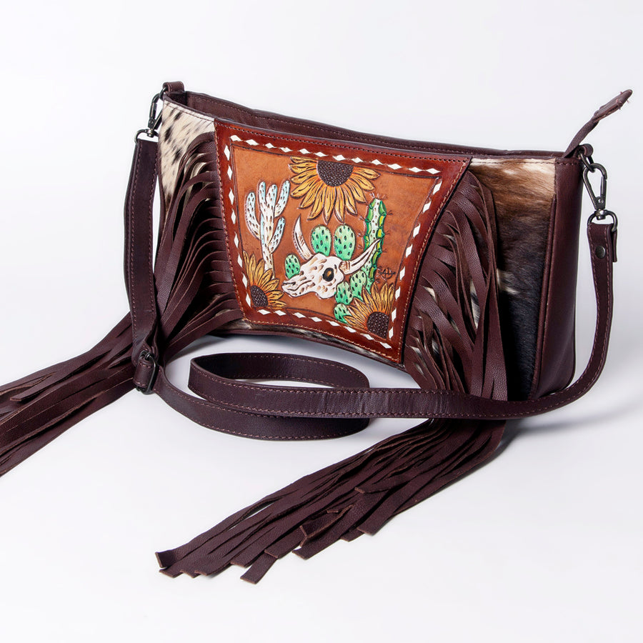 American Darling ADBGZ714 Wallet Hand Tooled Hair-On Genuine Leather by Hilason – Cowboy and equestrian accessories