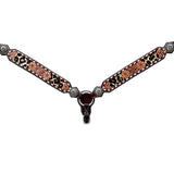 Bar H Equine H. Genuine Leather Floral Design Breast Collar ,Headstall by Hilason – Cowboy and equestrian accessories
