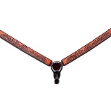 Bar H Equine Horse Genuine Leather Floral Design Breast Collar ,Headstall Brown