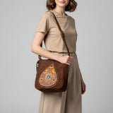 American Darling Bucket Suede Hand Tooled Genuine Leather Western Women Bag | Handbag Purse