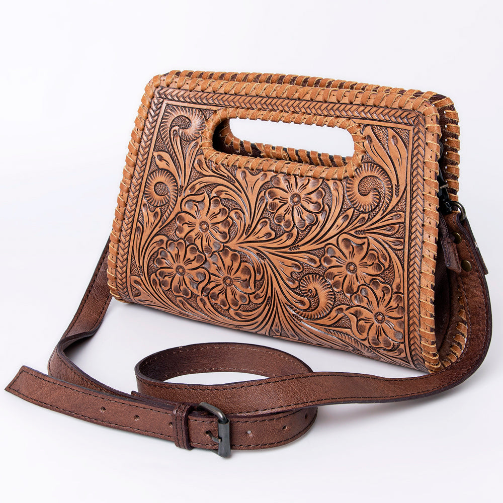 Hand-Tooled Leather Clutch, Leather Clutch Bag, Small Bag