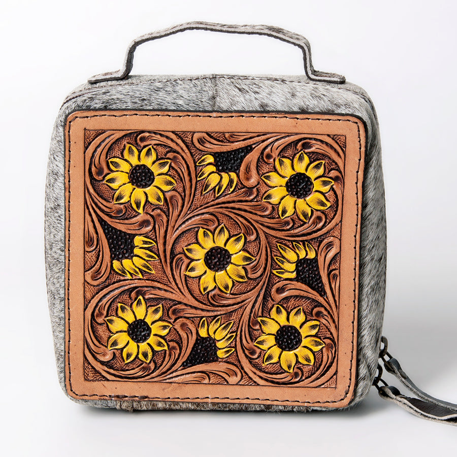 American Darling Jewelry Case for Women - Hair-On Cowhide Eco-Friendly Genuine Leather Travel Organizer with YKK Zipper