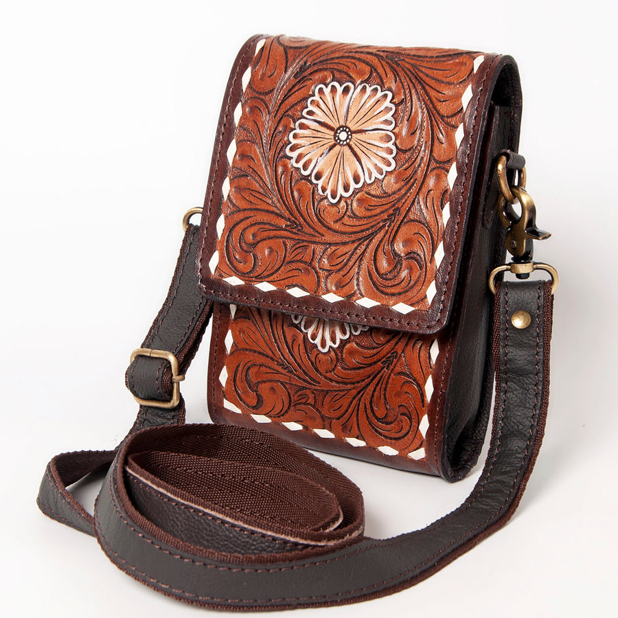 OHLAY KBA127 Cell Phone Holder 100% cotton Denim Genuine Leather women by Hilason – Cowboy and equestrian accessories