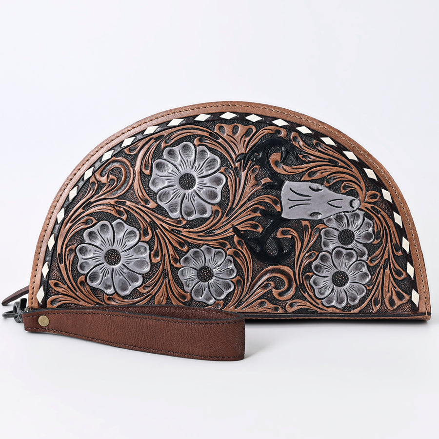 American Darling Taco Hand Tooled Genuine Leather Western Women Bag | Handbag Purse Wristlet Travel Clutch
