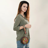 American Darling  Canteen Hand Tooled Genuine Leather Women Bag Western Handbag Purse