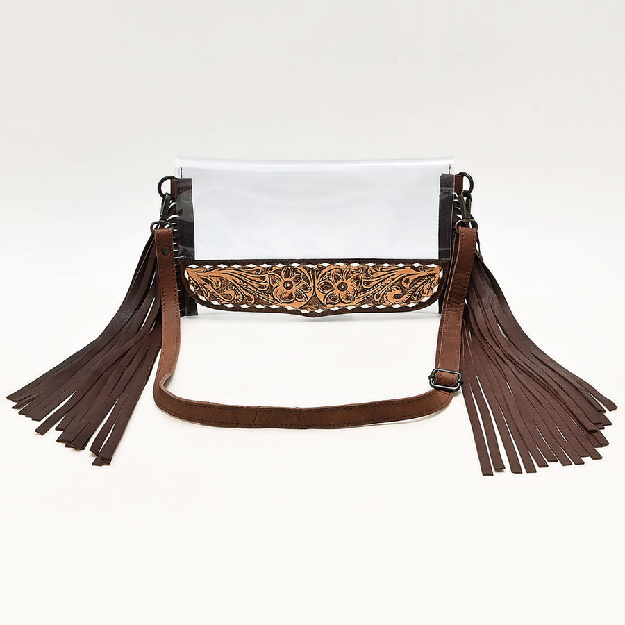 American Darling Clear bag Hand Tooled Genuine Leather Women Western Handbag Purse