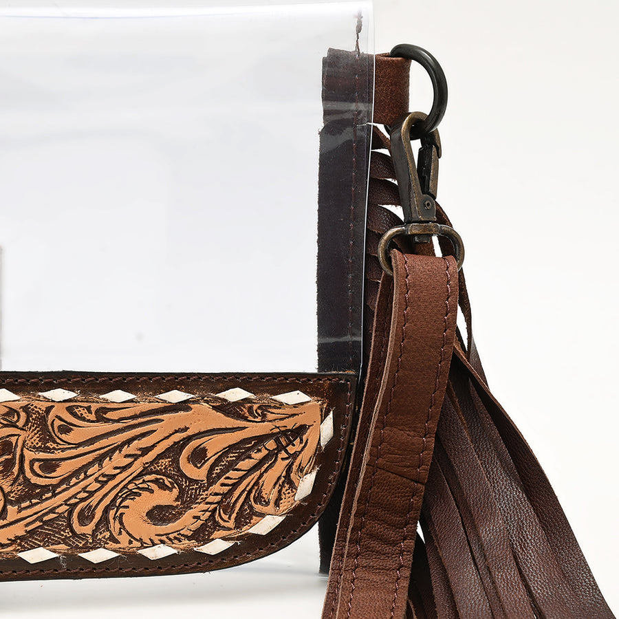 American Darling Clear bag Hand Tooled Genuine Leather Women Western Handbag Purse