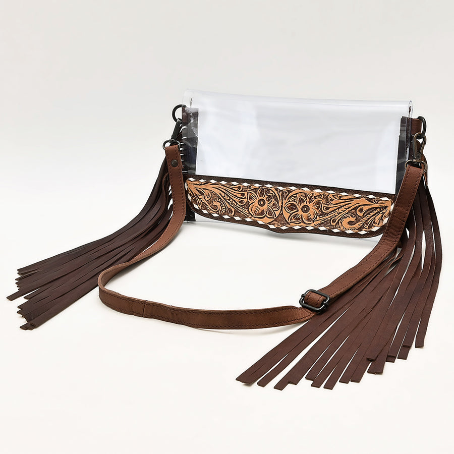 American Darling Clear bag Hand Tooled Genuine Leather Women Bag Western Handbag Purse - Uhorse
