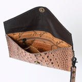 American Darling Western Leather Wallet, Crocodile Embossed Full Grain Genuine Leather, Eco-Friendly Handcrafted Pouch