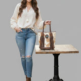 American Darling Tote Hair on Genuine Leather Western Women Bag | Handbag Purse for Cute
