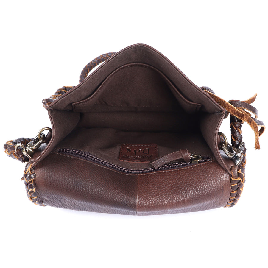 American Darling Small Cross body Bag Western Genuine Leather Handcrafted Purse with Turquoise Stone and YKK Zipper