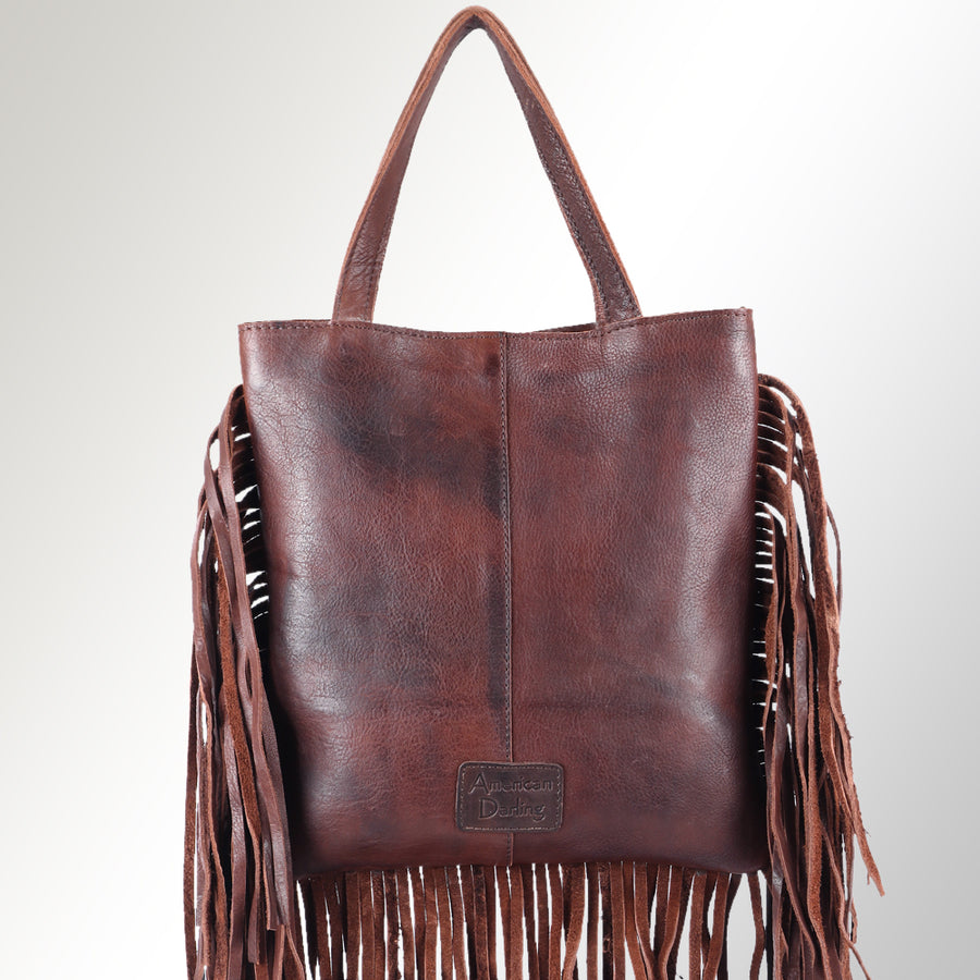 American Darling Tote Bag Western Genuine Leather Handcrafted Large Purse with Fringes and YKK Zipper